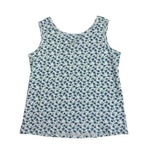 Basic Editions Y2K Blue & White Floral Tank